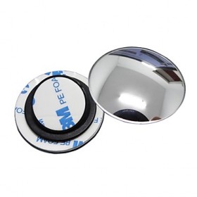 1 Pcs Car Rearview Mirror Small Round Mirror Wide-angle Adjustable Visual Convex Surface with Rotating Base